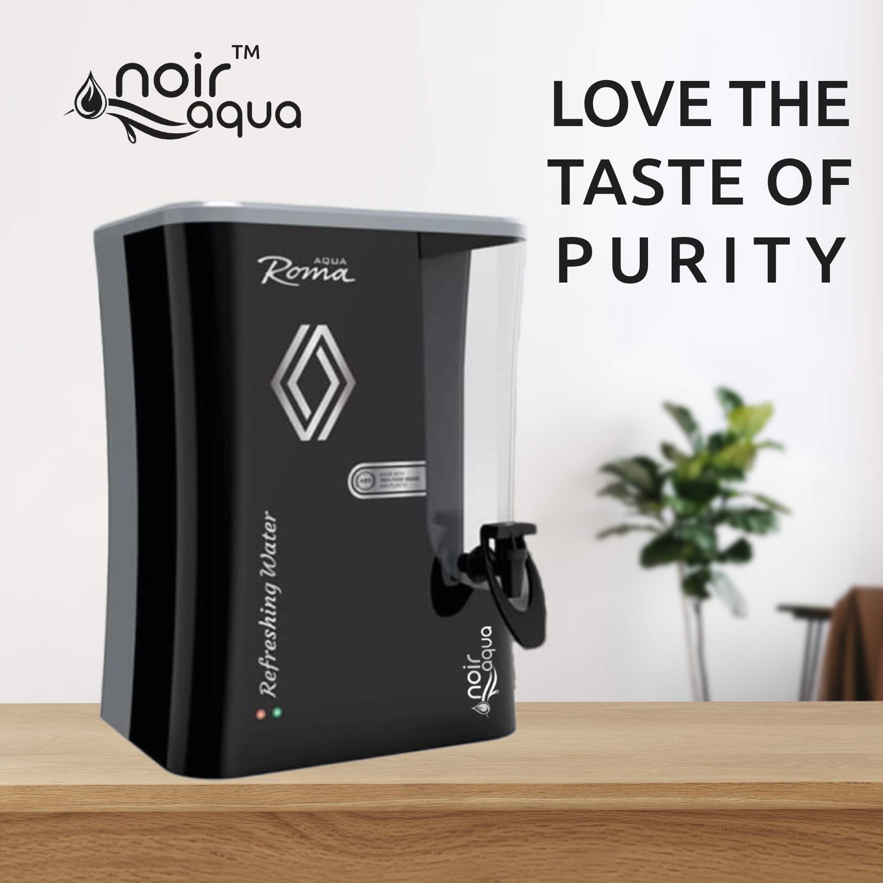 Noir Aqua Roma Premium RO Water Purifier For Home RO + UV + UF +